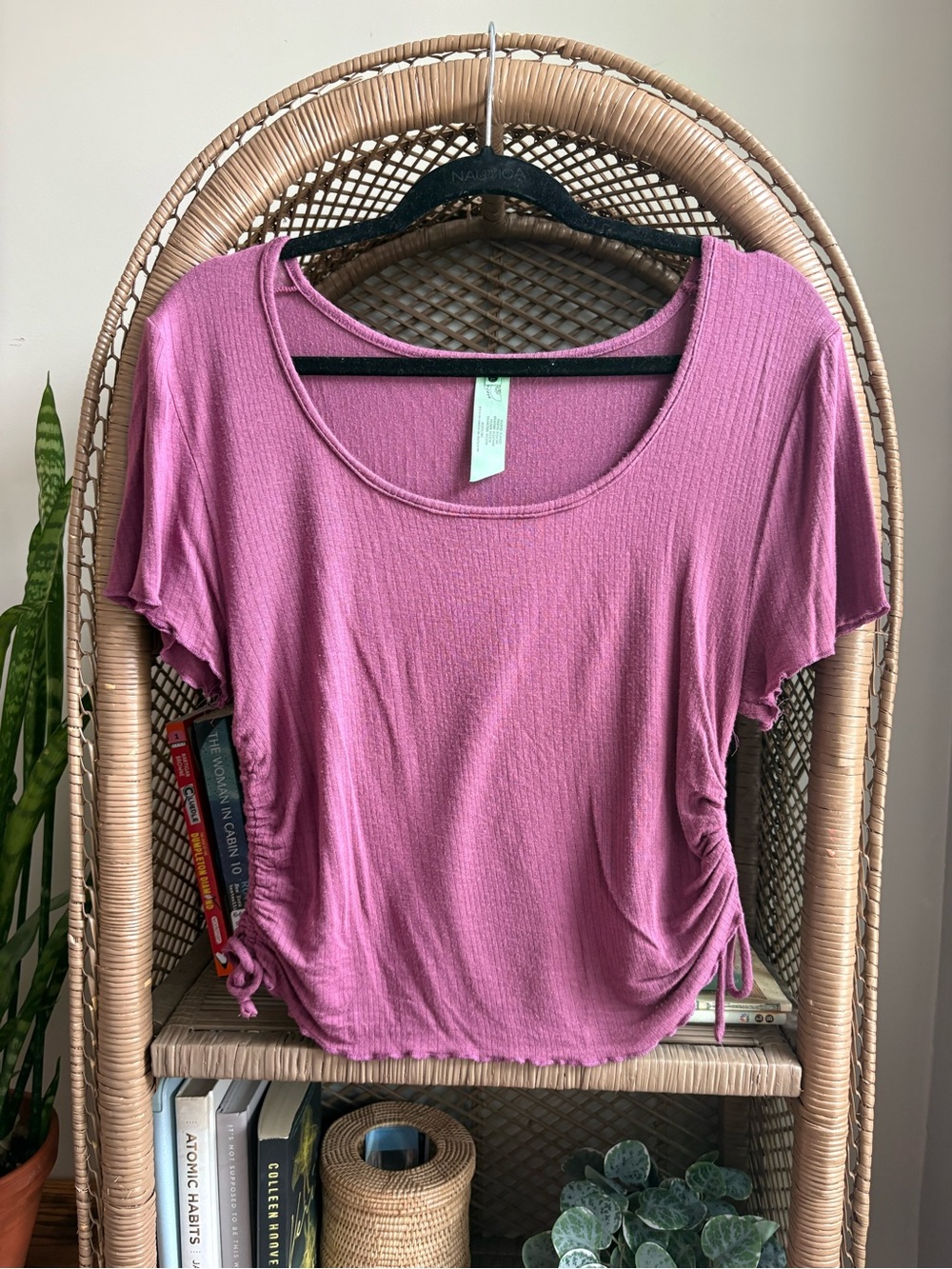 Xhilaration Scoop Neck Short Sleeve Top - Mauve